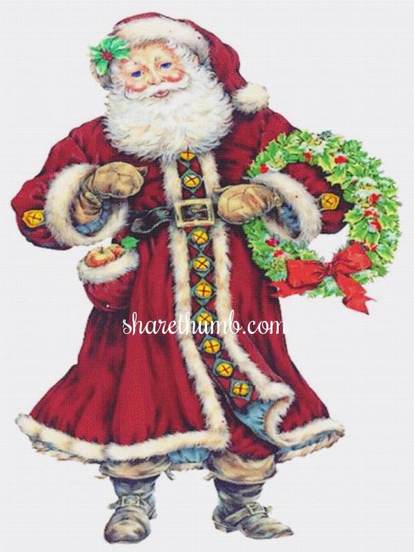 Beautiful drawing of santa in red colour
