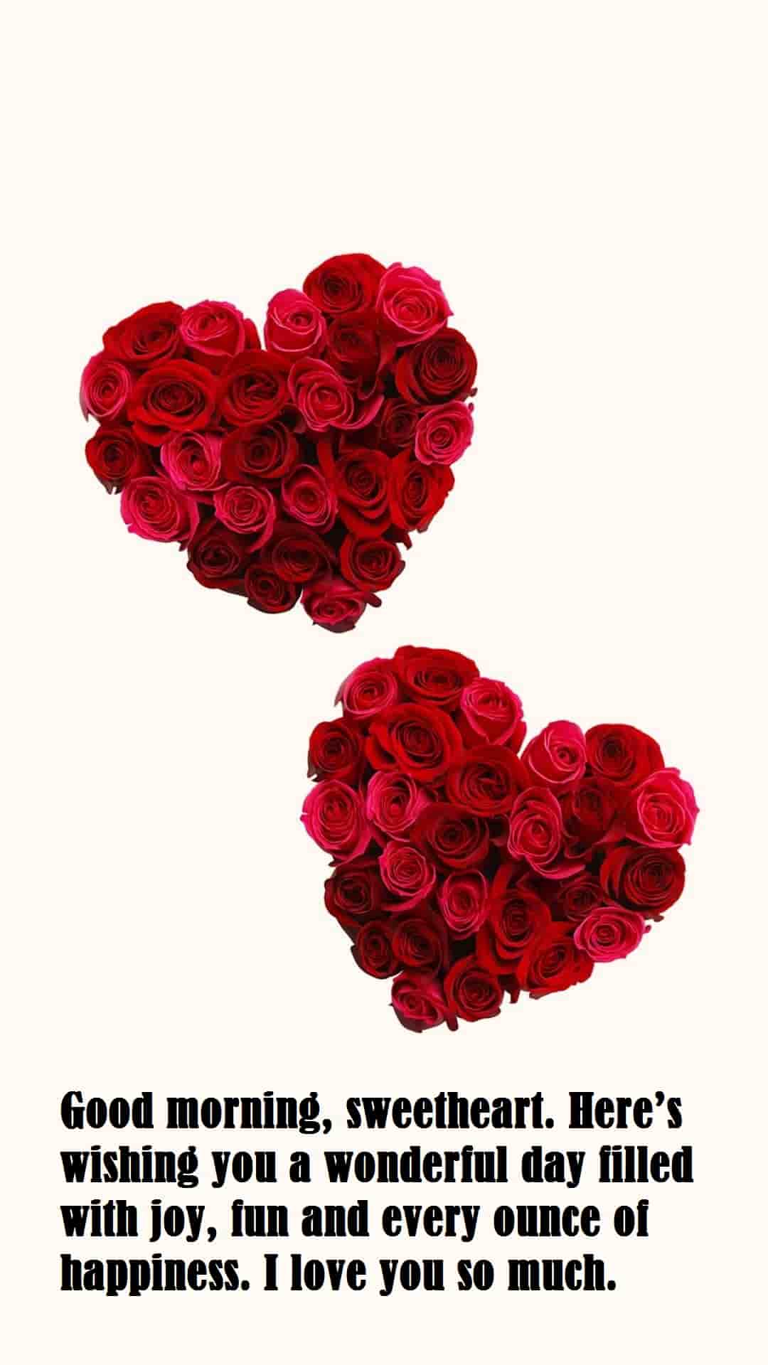 tow cute red rose hearts with love msg