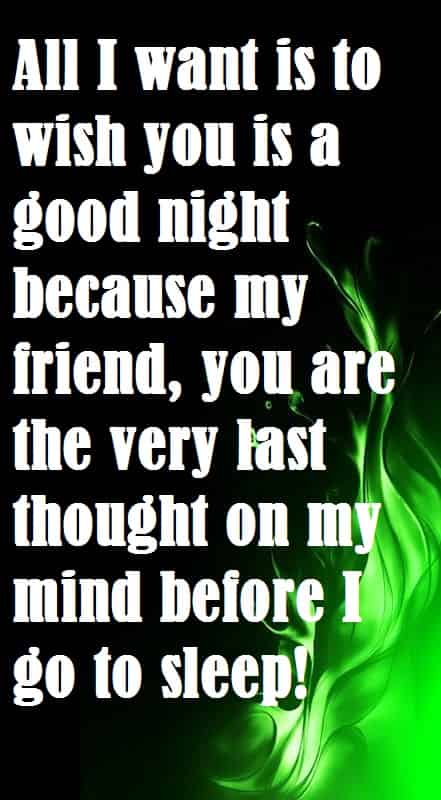 Message before sleep for friendship
