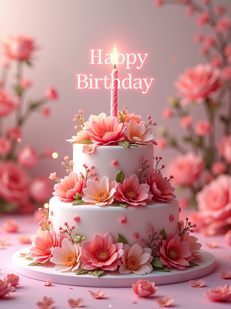 Meaningful birthday message with doves