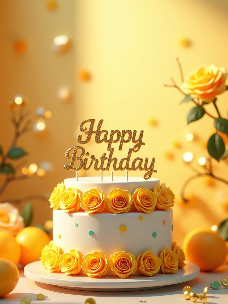 Cute birthday wish with cartoon characters