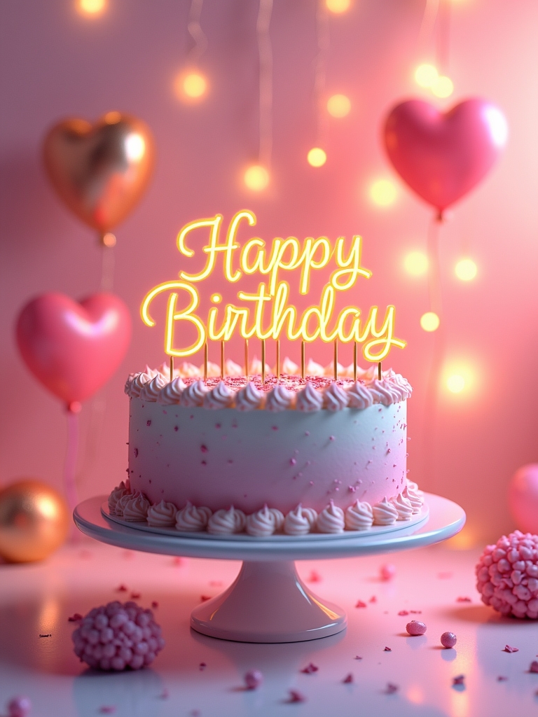 Emotional birthday wish for her with floral design