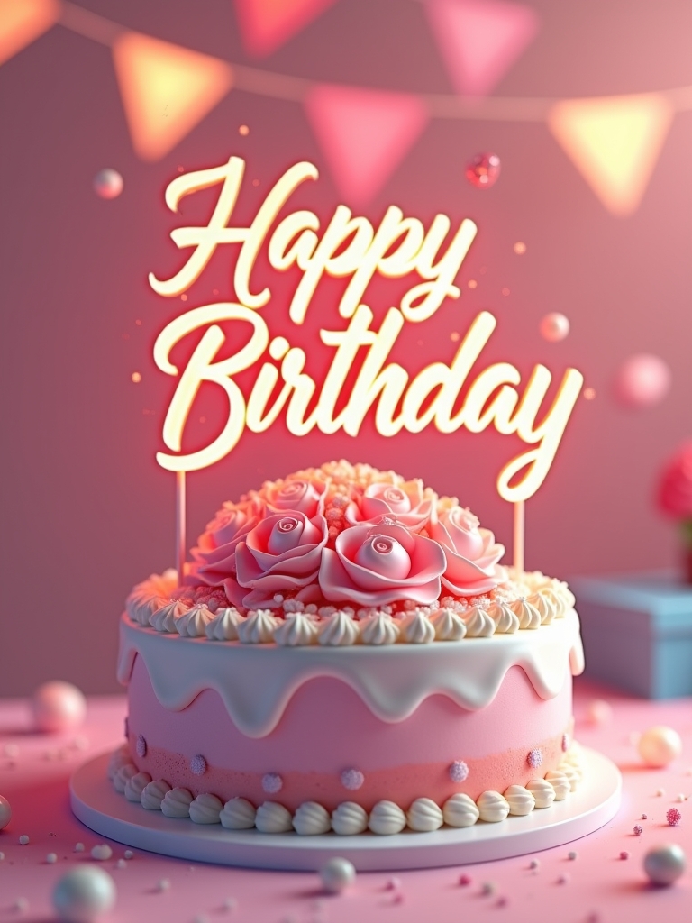 Heartfelt birthday card with pink roses