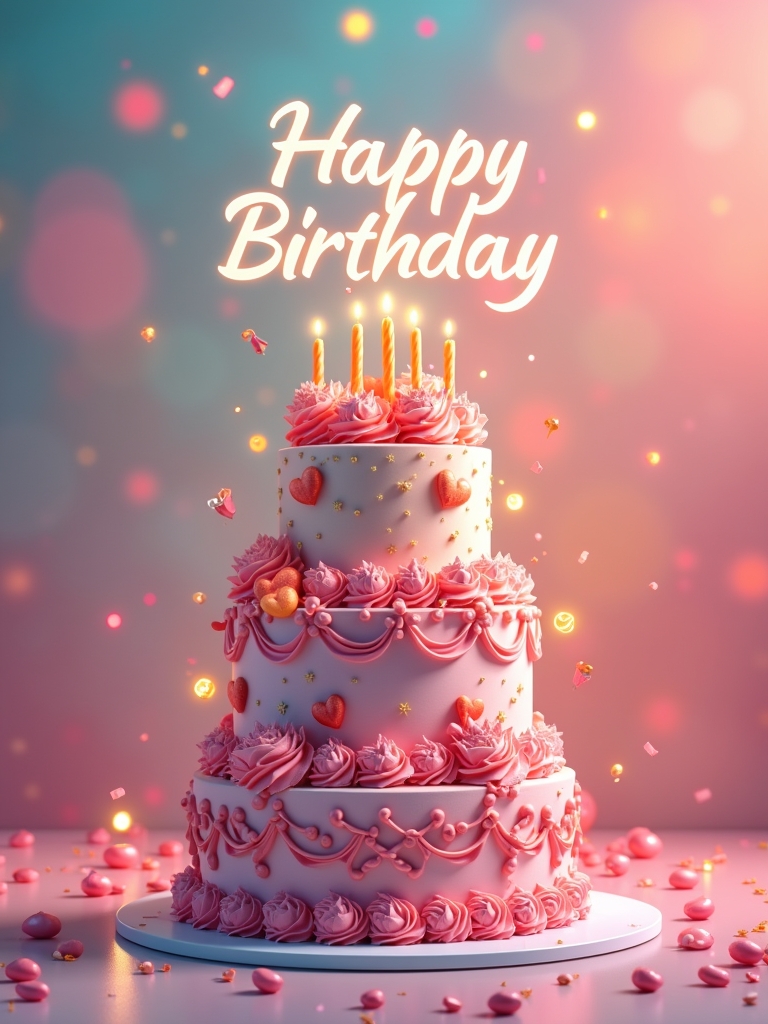 Heartfelt birthday message for him with romantic background