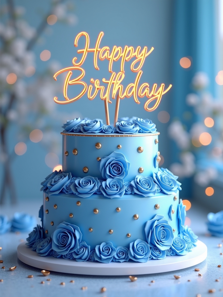 Meaningful birthday wish with cake and candles