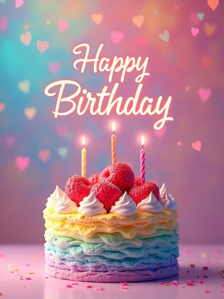 Special birthday message with floral design