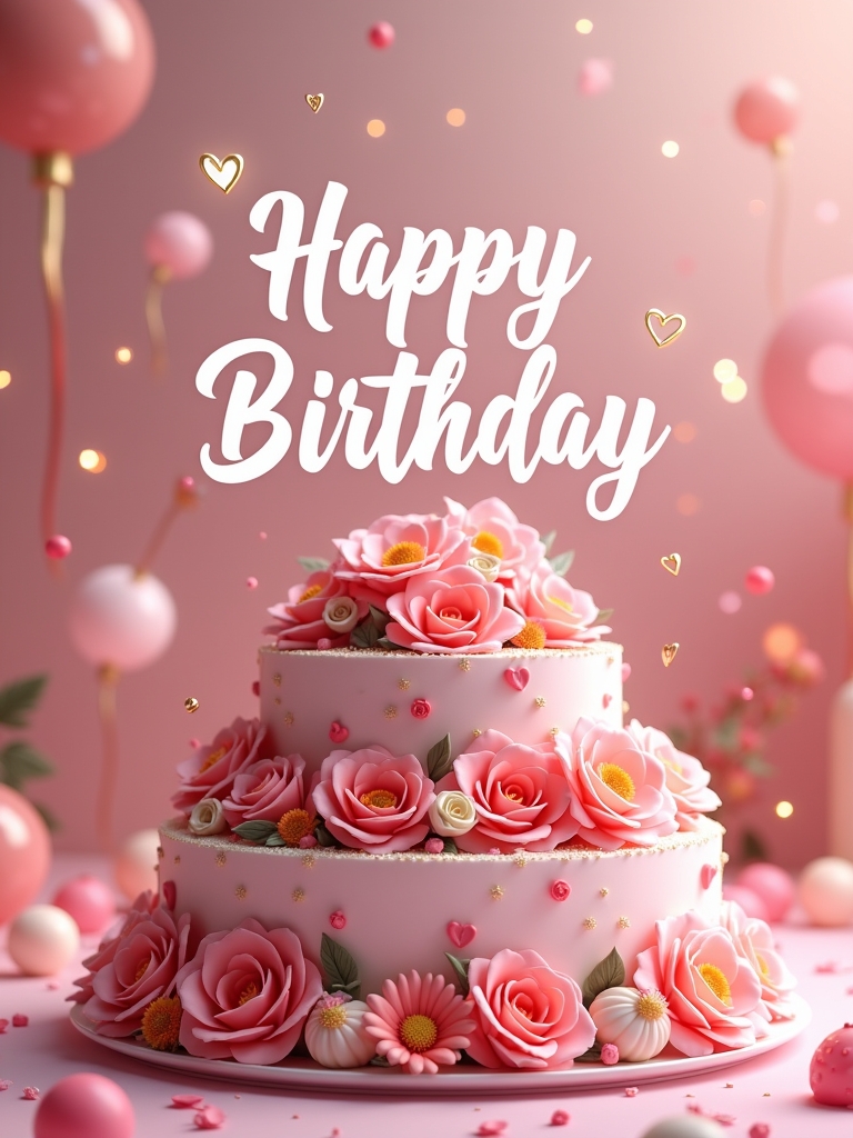 Touching birthday quote with golden text